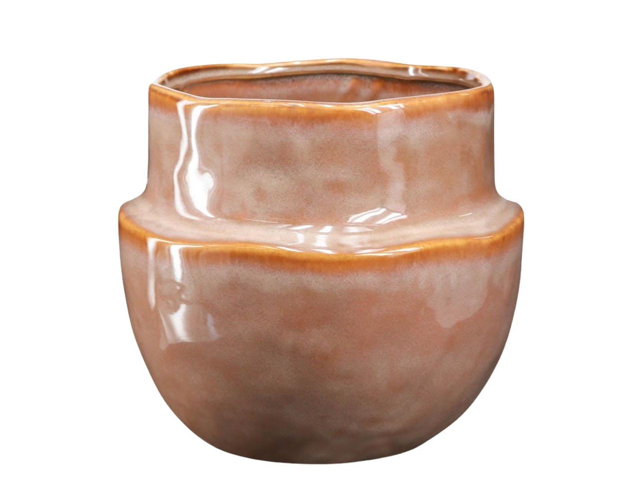 Übertopf Keramik orangebraun D 22