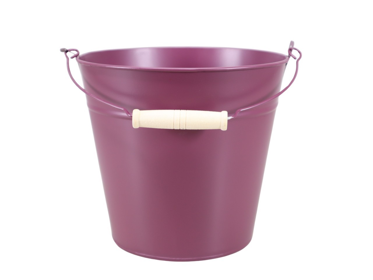 Übertopf mit Henkel Metall aubergine D21cm