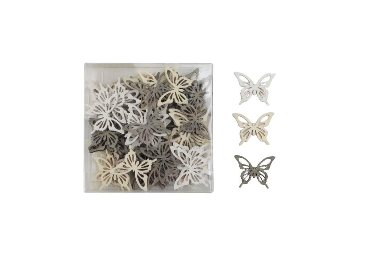 Streuer Schmetterling Benno Holz 4 cm weiss-natur-braun sort