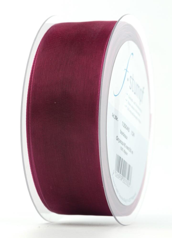 Band Beauty-Organdy 40 mm 50 Meter bordo 124