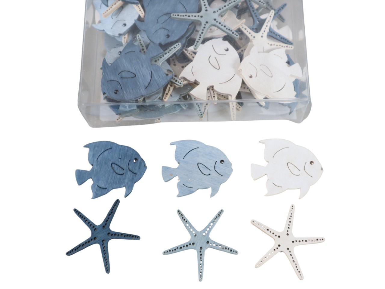 Streuer Seestern/Fisch Holz maritim-mix D4cm