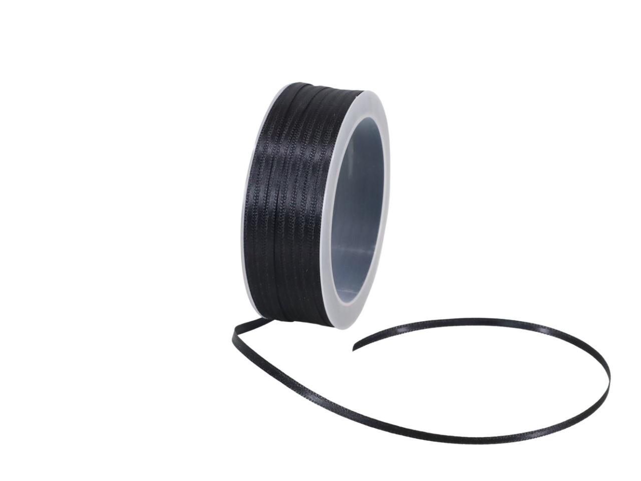 Satinband 3 mm 50 Meter schwarz 900