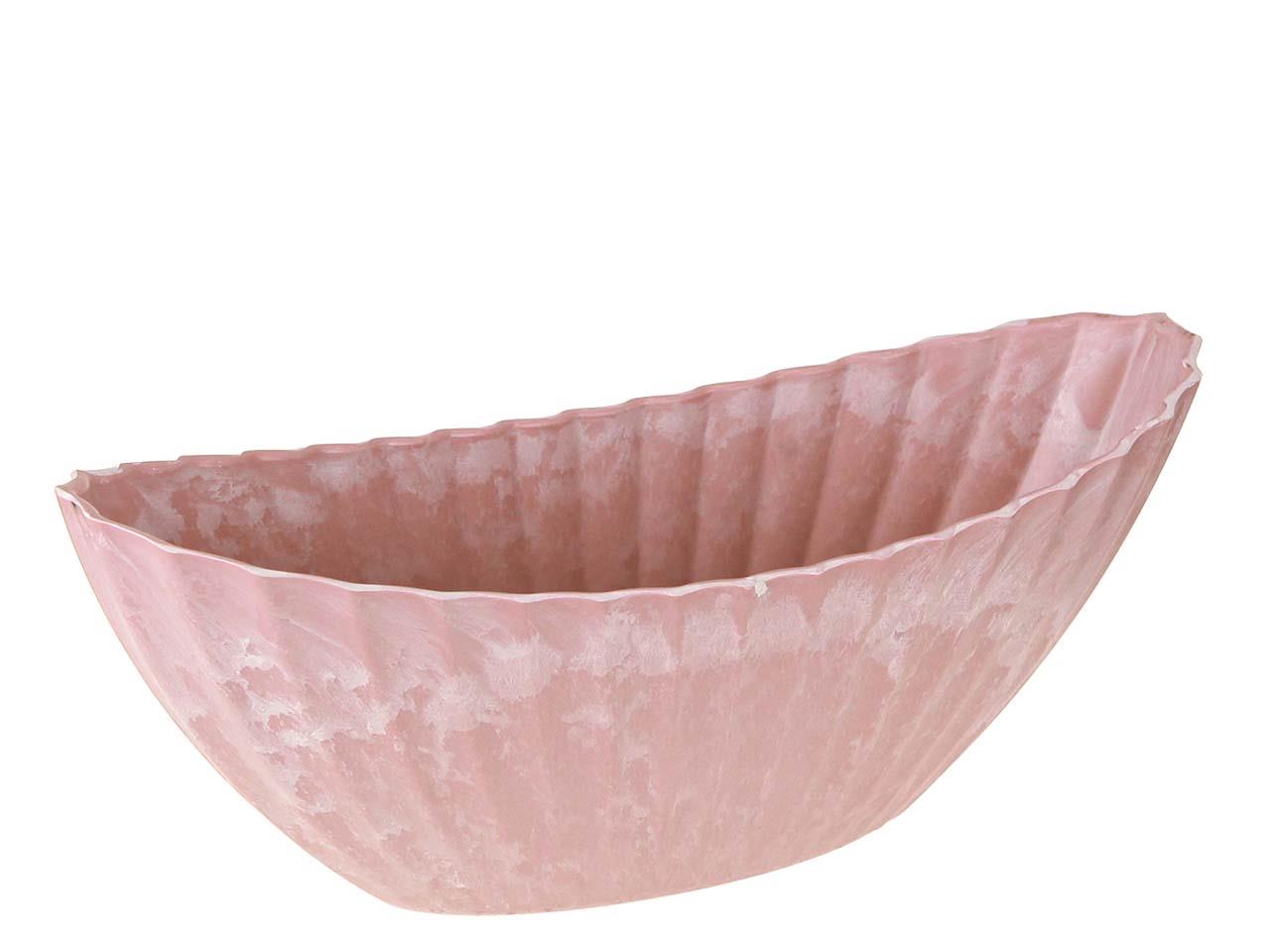 Schiffchen Rille KARA altrosa Plastik L36cm