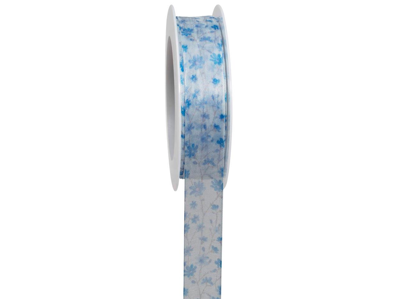 Band Flower Fragrance 25 mm 18 Meter mittelblau 32