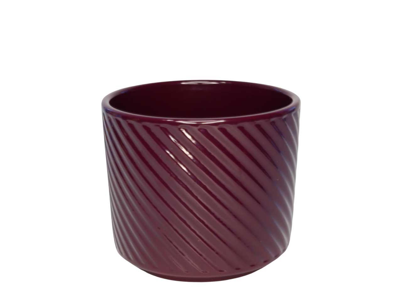 Keramikübertopf Spirelli brombeere-glanz D13cm