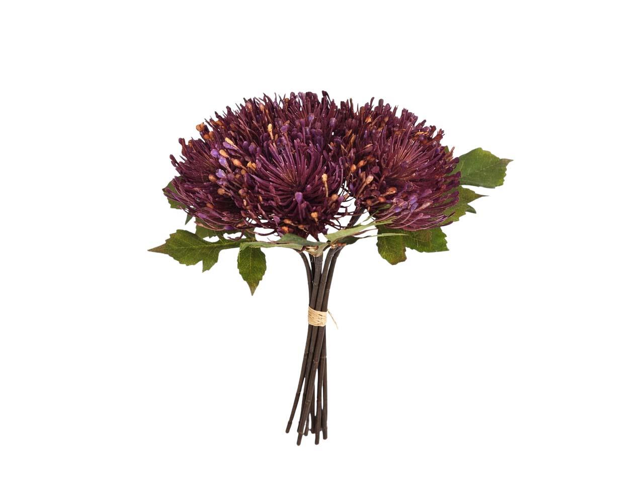 Nadelkissenpick 6 Blüten lila-aubergine L20cm