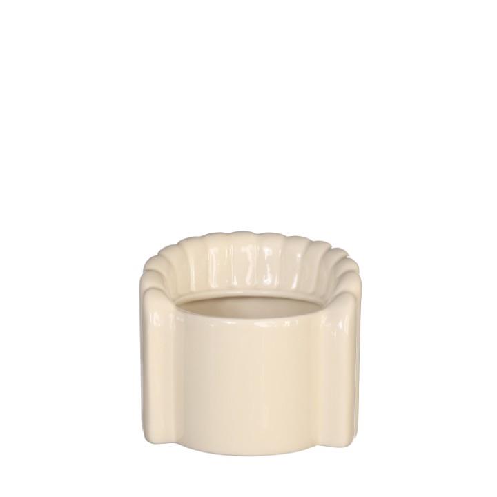 Übertopf Sitzkissen Keramik creme D8,4x9cm