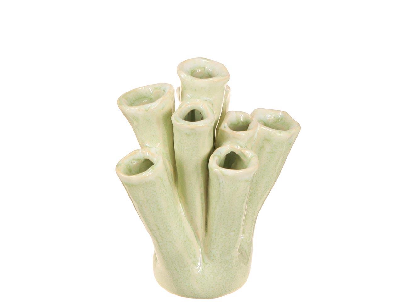 Vase Koralle Keramik lindgrün D12cm H14cm