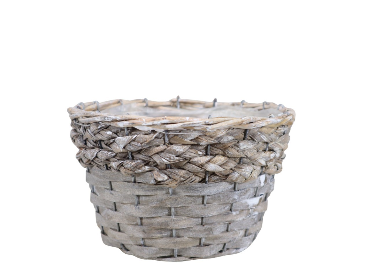 Korb rund Hyazinthe/Span D19H14cm grau