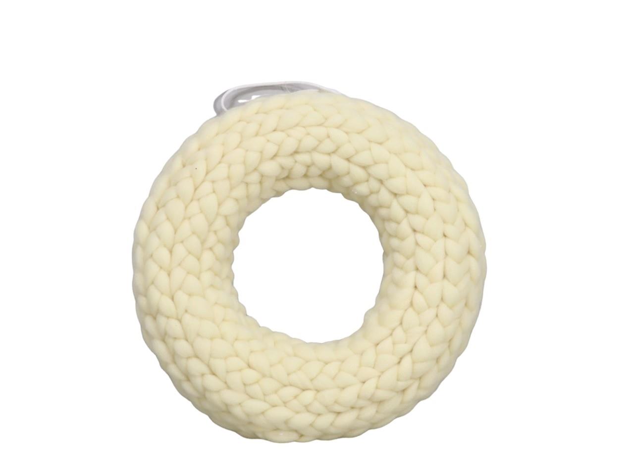 Kranz hängend m. Filzlunte geflochten vanille D30cm