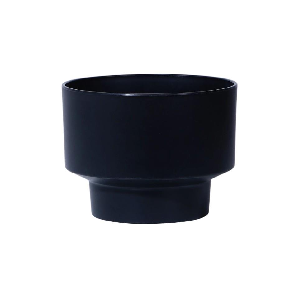 Pflanzschale rund auf Fuß Kunststoff schwarz D17,5xH13cm