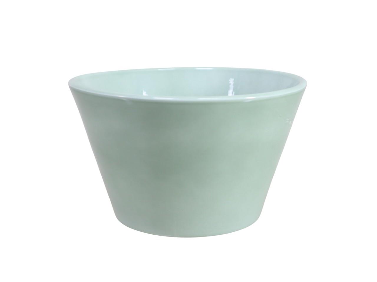 Keramikschale konisch rund salbeigrün-lasur D18cm