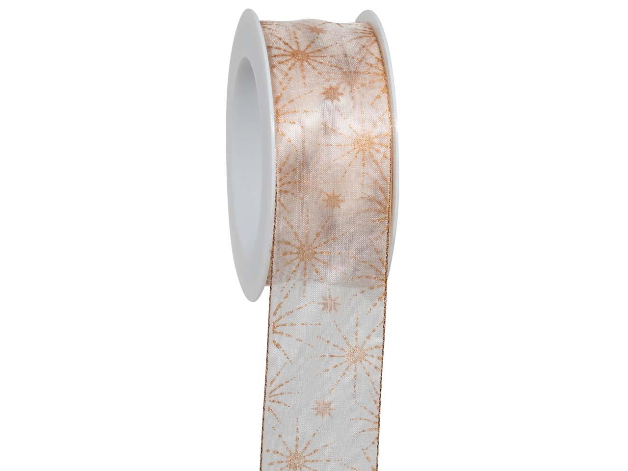 Band Ice Crystal 40 mm 15 Meter creme/gold 021/15