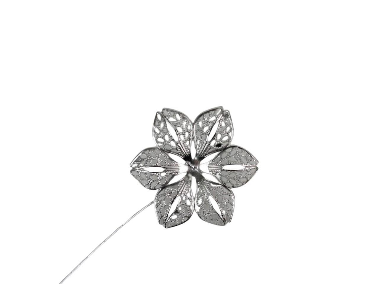 Stecker Blüte Belido silber Metall D4,2cmxL18cm
