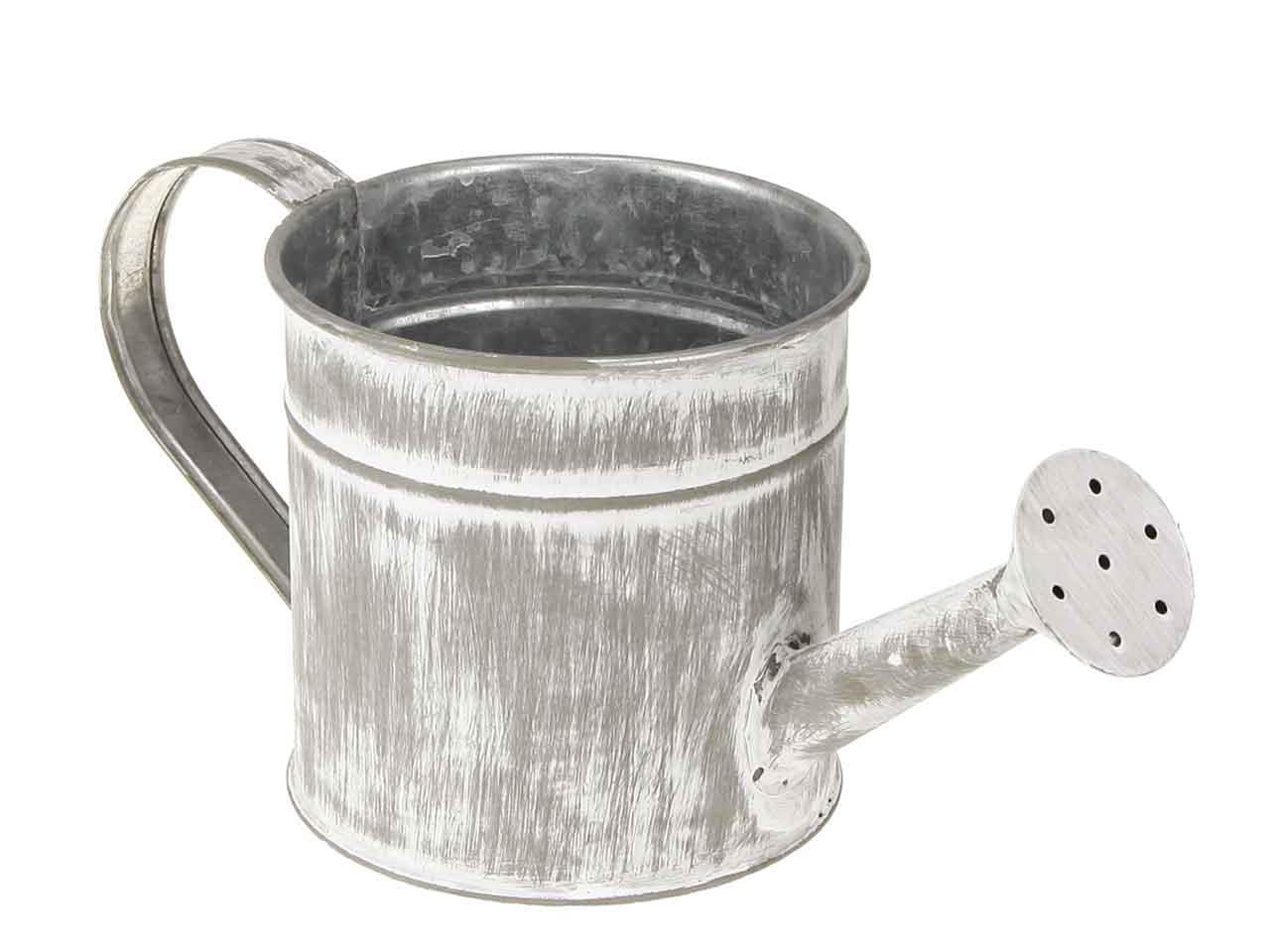 Gießkanne z. Pflanzen Metall white-washed D14xL33cm