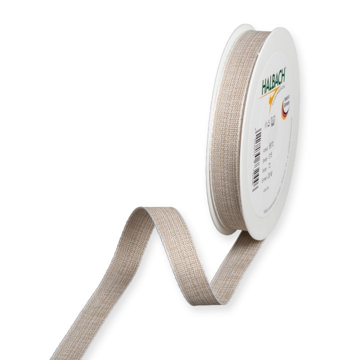 Band m. Leinenkante 15 mm 20 Meter linen/white 72