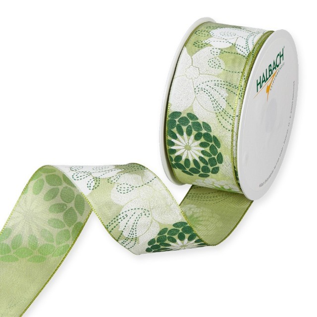 Druckband Blüten 40 mm 16 Meter green 403