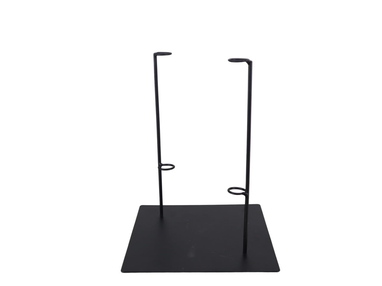 Aufsteller Metall schwarz D20x20cm mit Halteringe H25xD2,5cm
