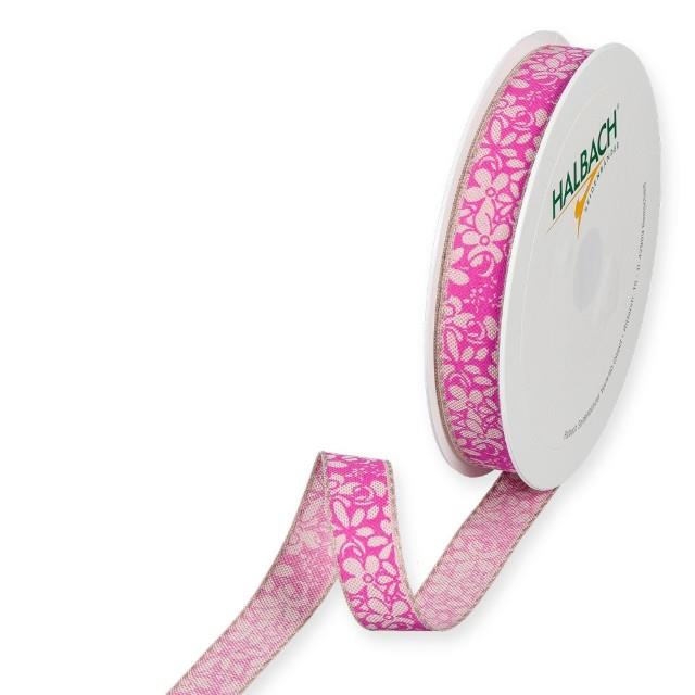 Druckband Streublümchen 15 mm 18 Meter pink 23