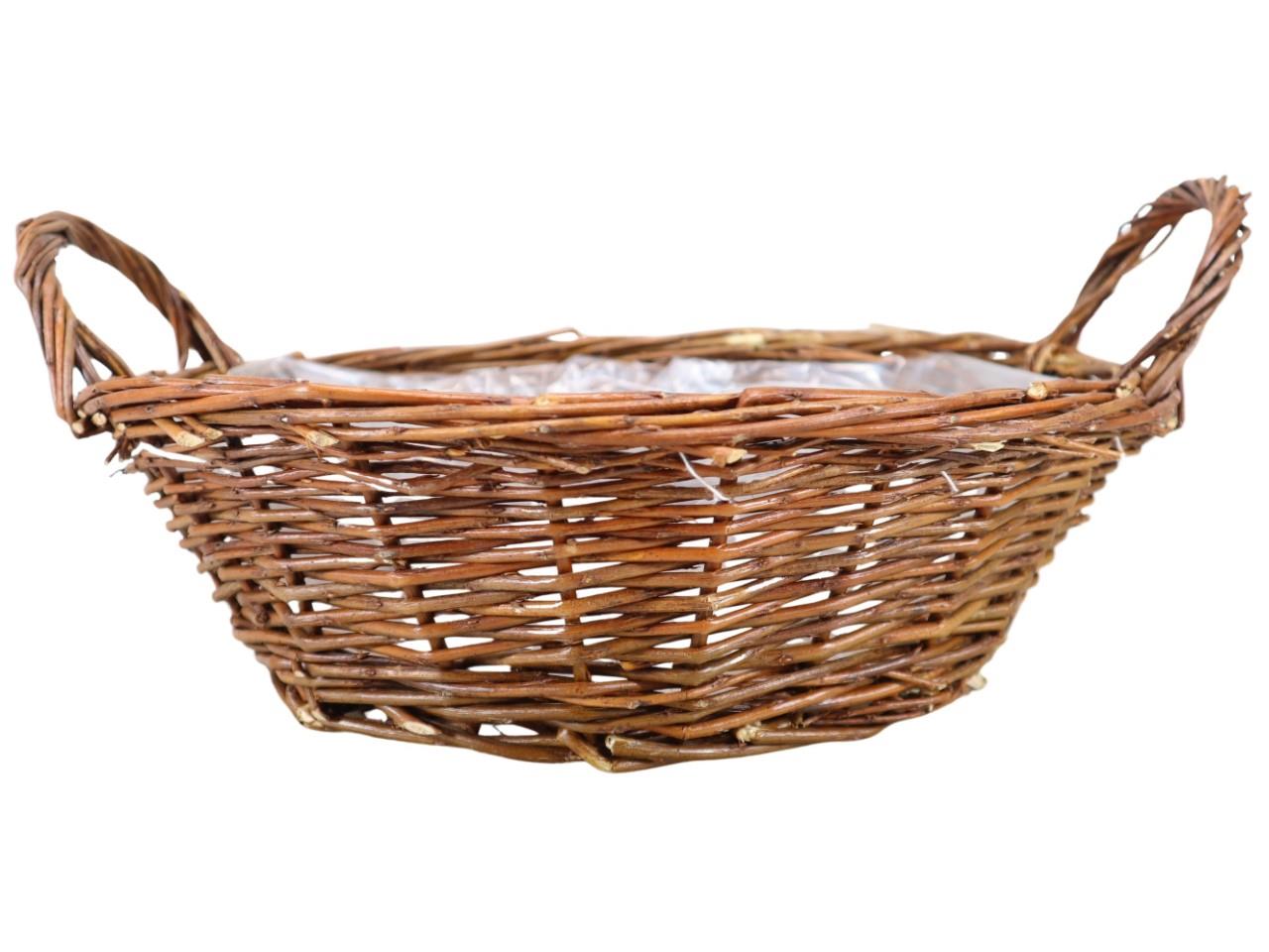 Pflanzkorb rund mit Henkel Weide natur D40cm