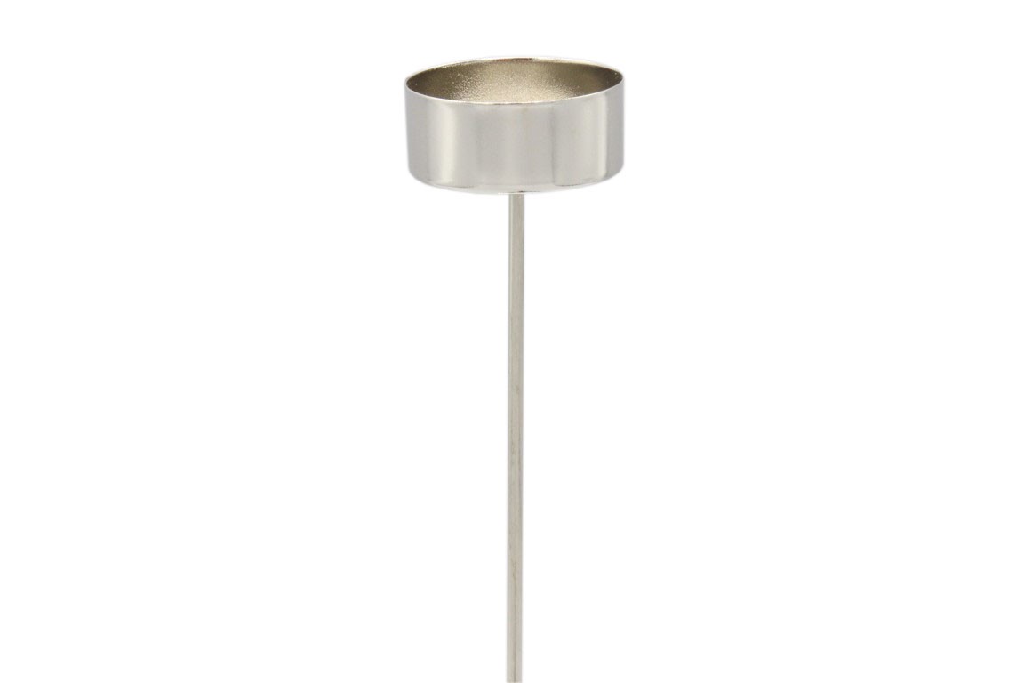 Teelichthalter Metall silber D4xH22cm
