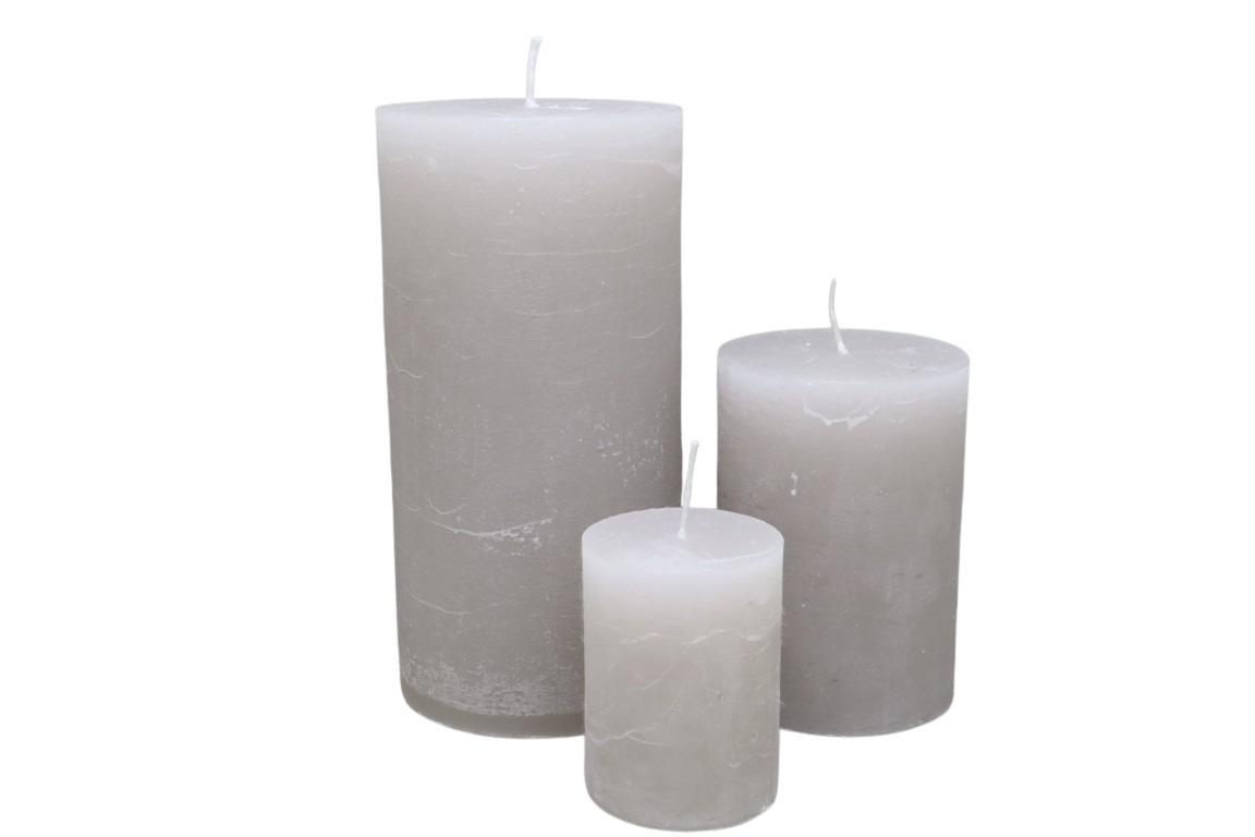 Kerze Rustika 100/70mm warm grey