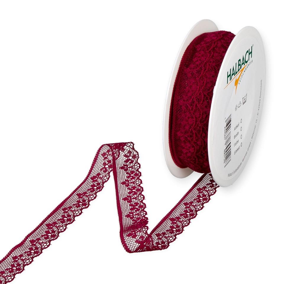 Spitzenband 18 mm 18 Meter weinred 65