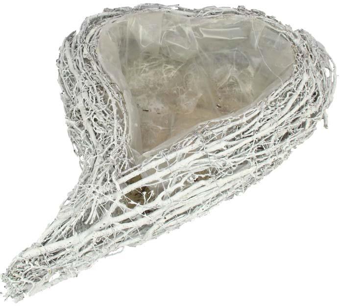 PflanzHerz Rebzweige L60x42H12cm weiß