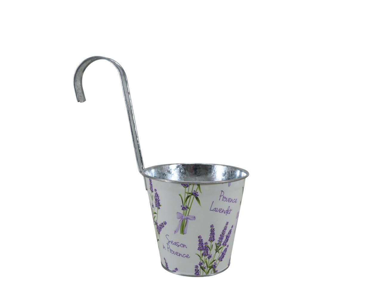 Übertopf m. Hängebügel "Lavendel" Metall D13,5cm