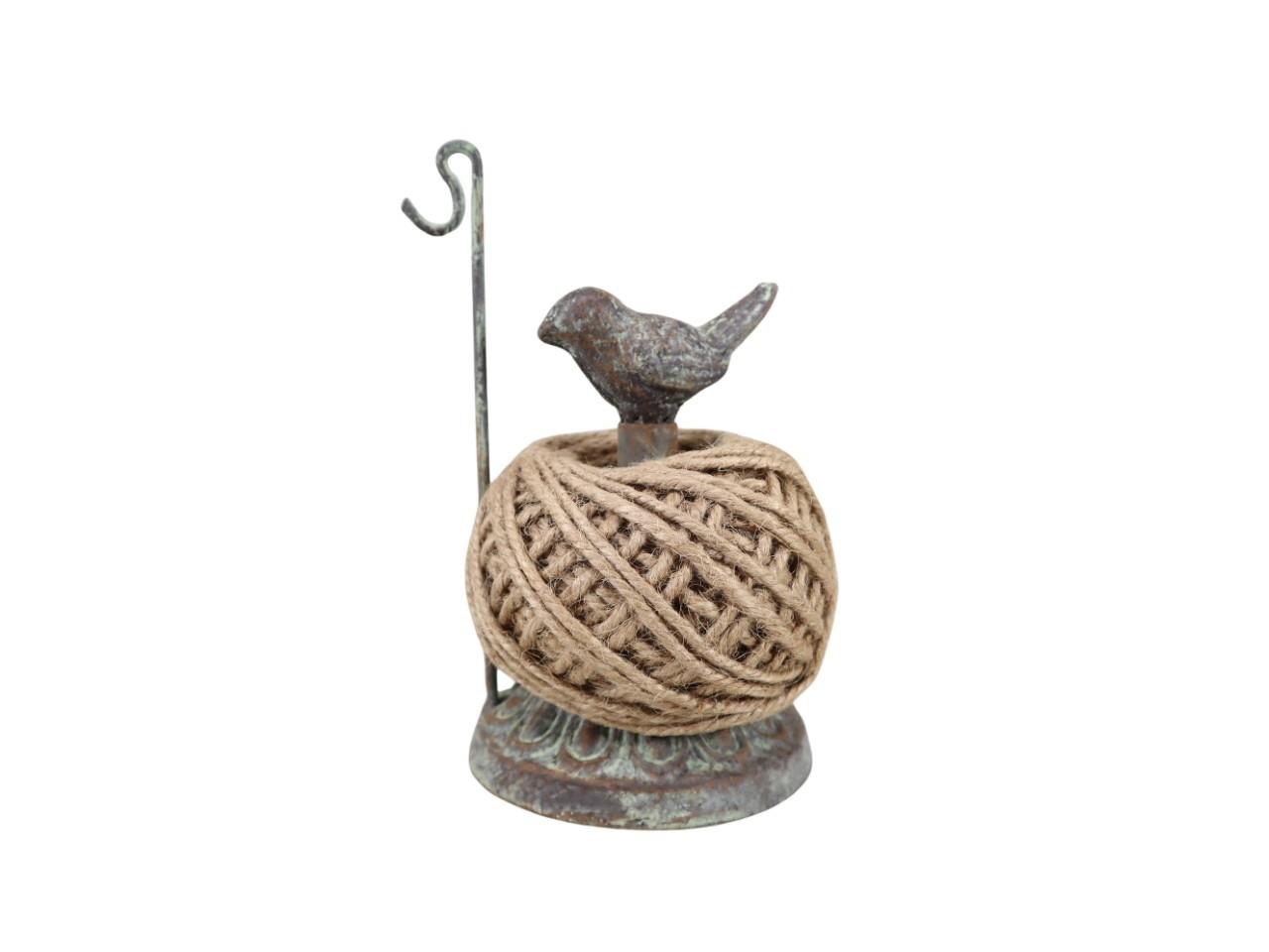 Juteballen auf Eisendeko grün/rost H16cm