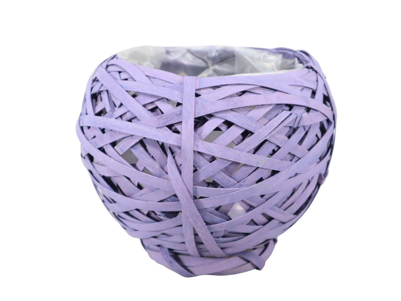 Pflanzkugel Bambussplitt flieder m. Folie D24cm (innenD15cm)