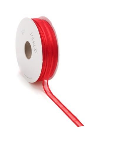 Band Prego Organza/Satinrand 10 mm 50 Meter rot Farbe 20