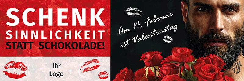 ekaflor Valentinstag 2025 Spannbanner mit Ösen inkl. Druck