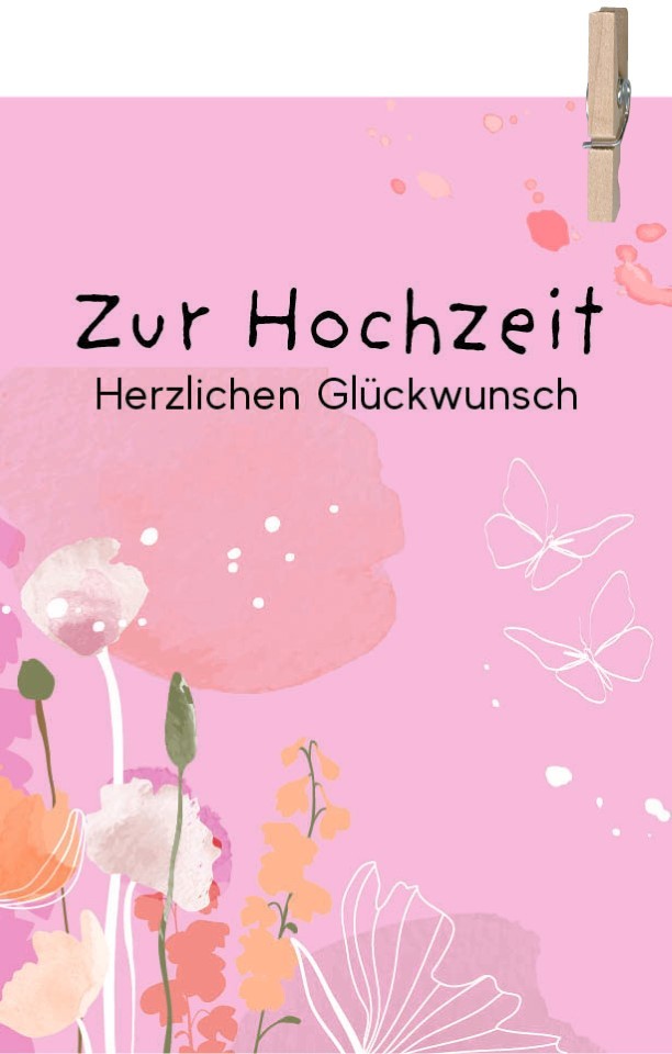 Minikarten Zur Hochzeit herzlichen Glückwunsch 7,5x5 cm