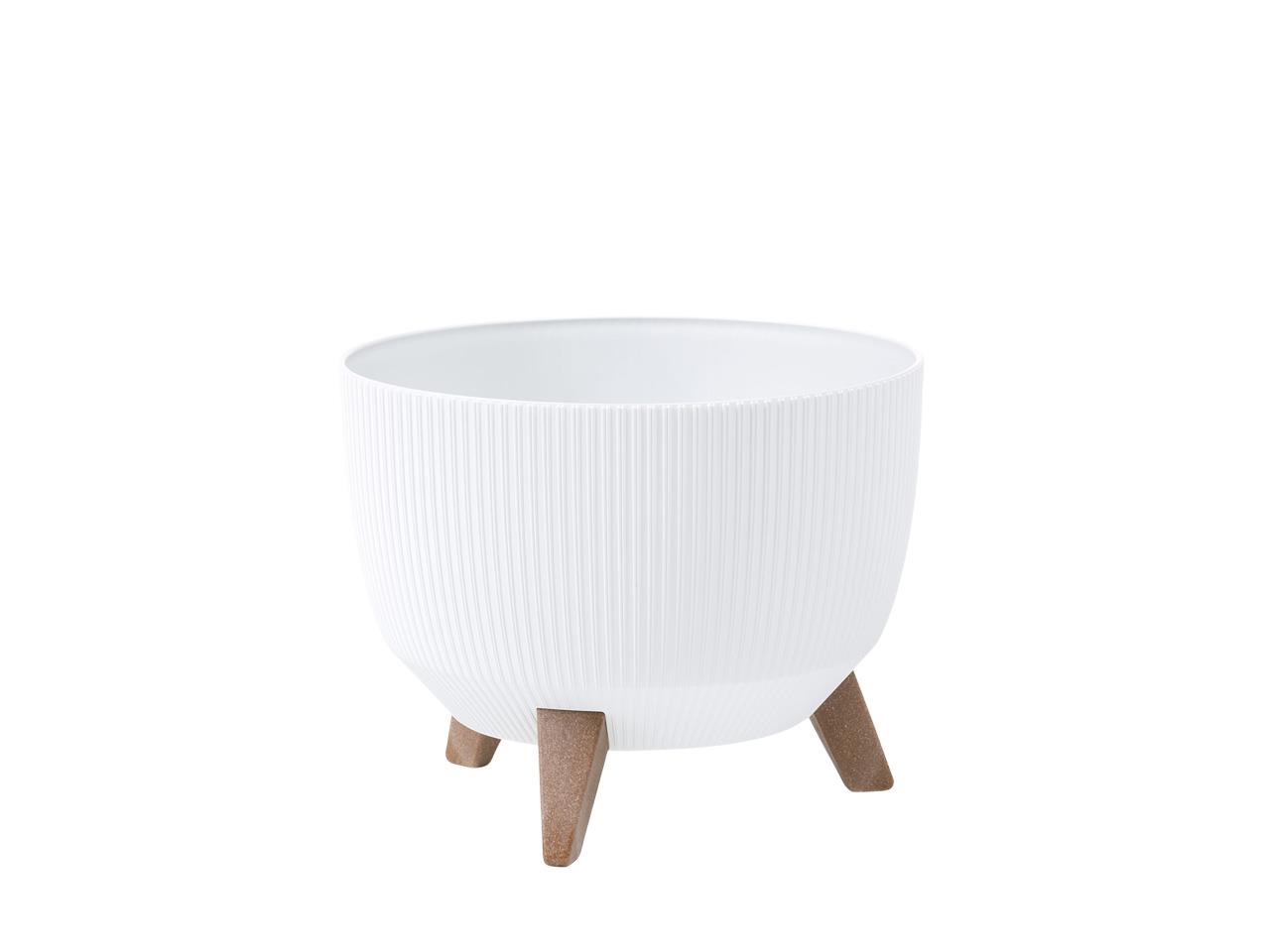 Plastikschale D24cm H20,5cm "Roma" auf Füß weiß 950-05