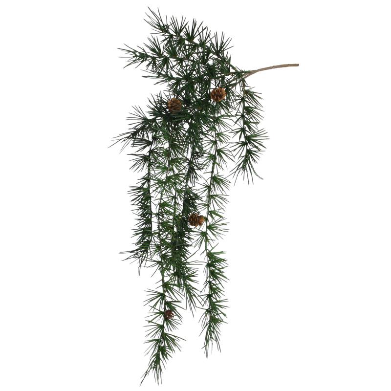 Zedernast 72cm m. Zapfen grün