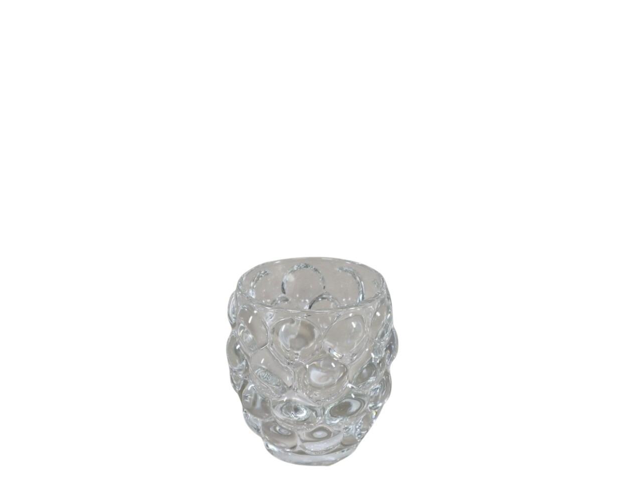Teelichtglas Bubble Glas klar D7,5xH9cm klar