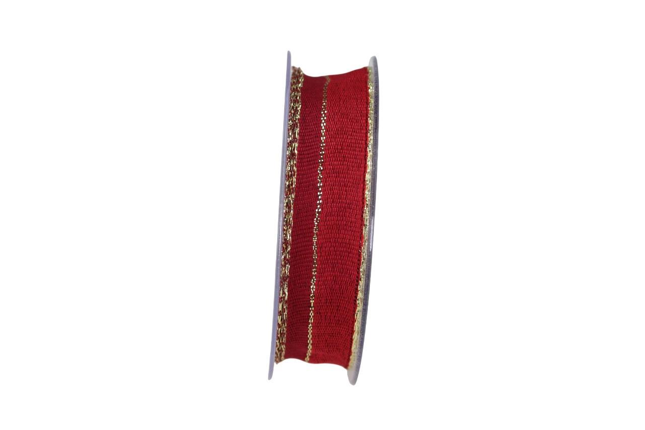 Band Future Xmas 25 mm 20 Meter bordeaux-gold 360