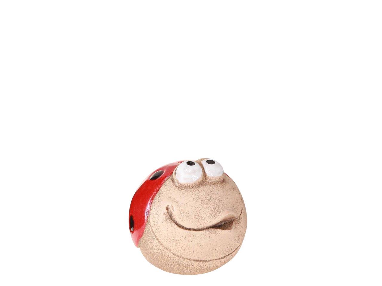 Marienkäfer sitzend Keramik rot/stein D5cm