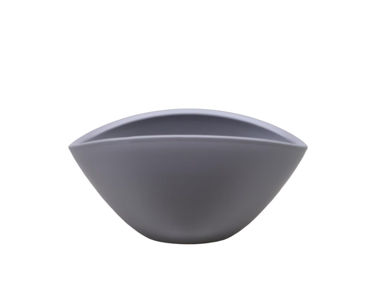 Keramiksteckschale oval basaltgrau matt L20cm