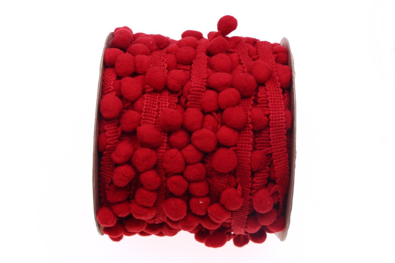 Band Pom-Pom 20 mm 15 Meter rot 123