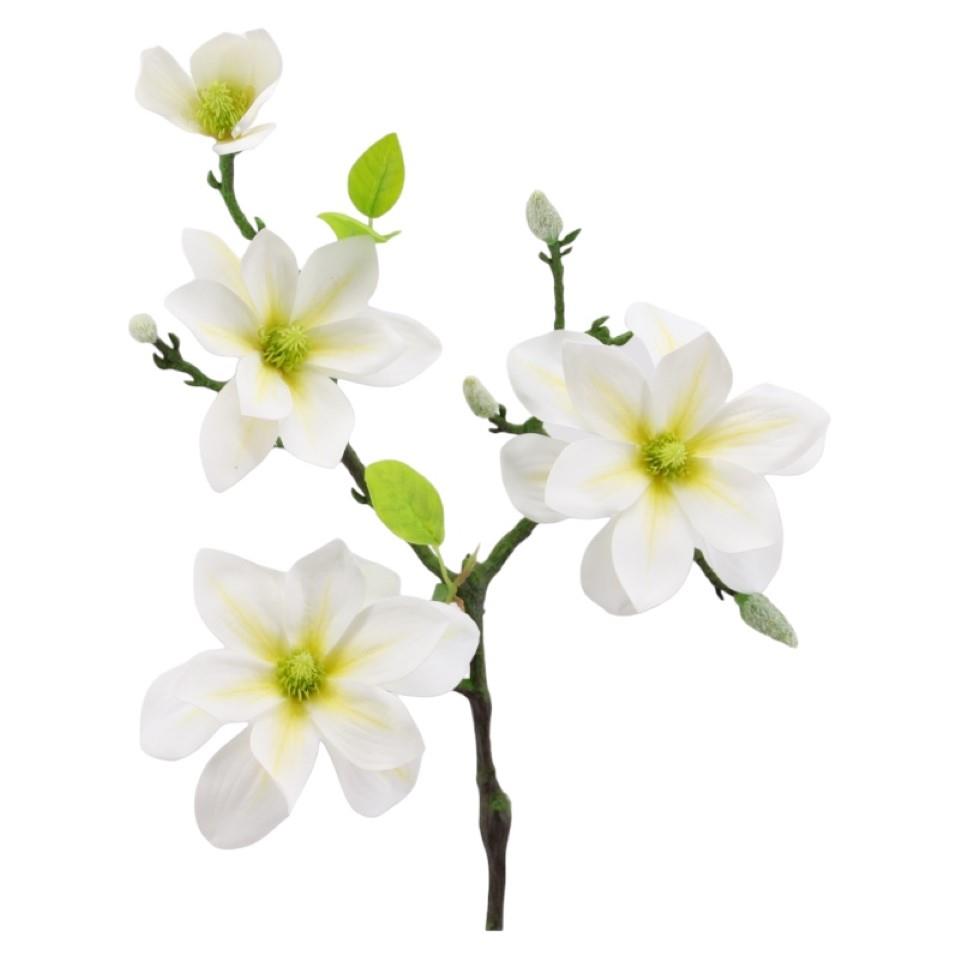 Magnolienzweig 56 cm weiss-gelb