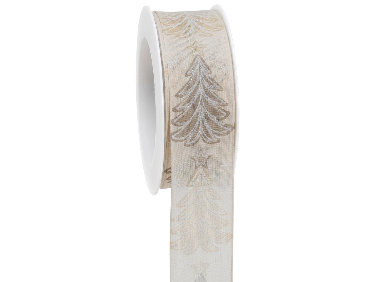 Band Lichterbaum mit Draht 40 mm 15 Meter creme 021