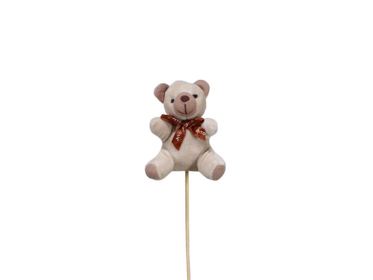 SteckerTeddybär Stoff beige-braun H10cm + Pin lang