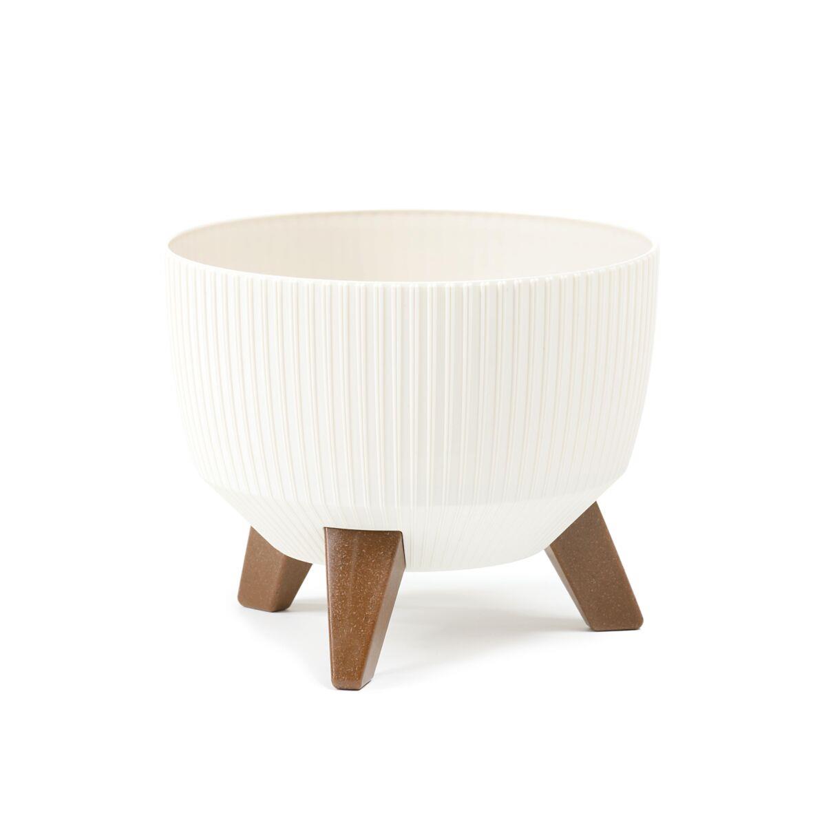 Plastikschale D24cm H20,5cm "Roma" auf Füß CREME 956-74