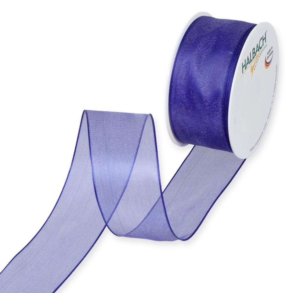 Organza m.Draht 40mm blau005