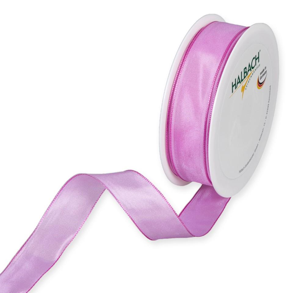 Drahtkantenband 25mm dunkelrosa 512