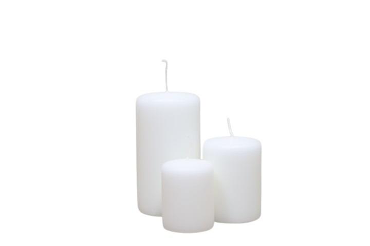 Stumpenkerze getaucht Dochtstopp 80/60mm weiß