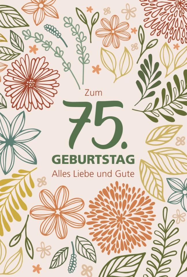 Glückwunschkarten Zum 75. Geburtstag 11,5x17 cm