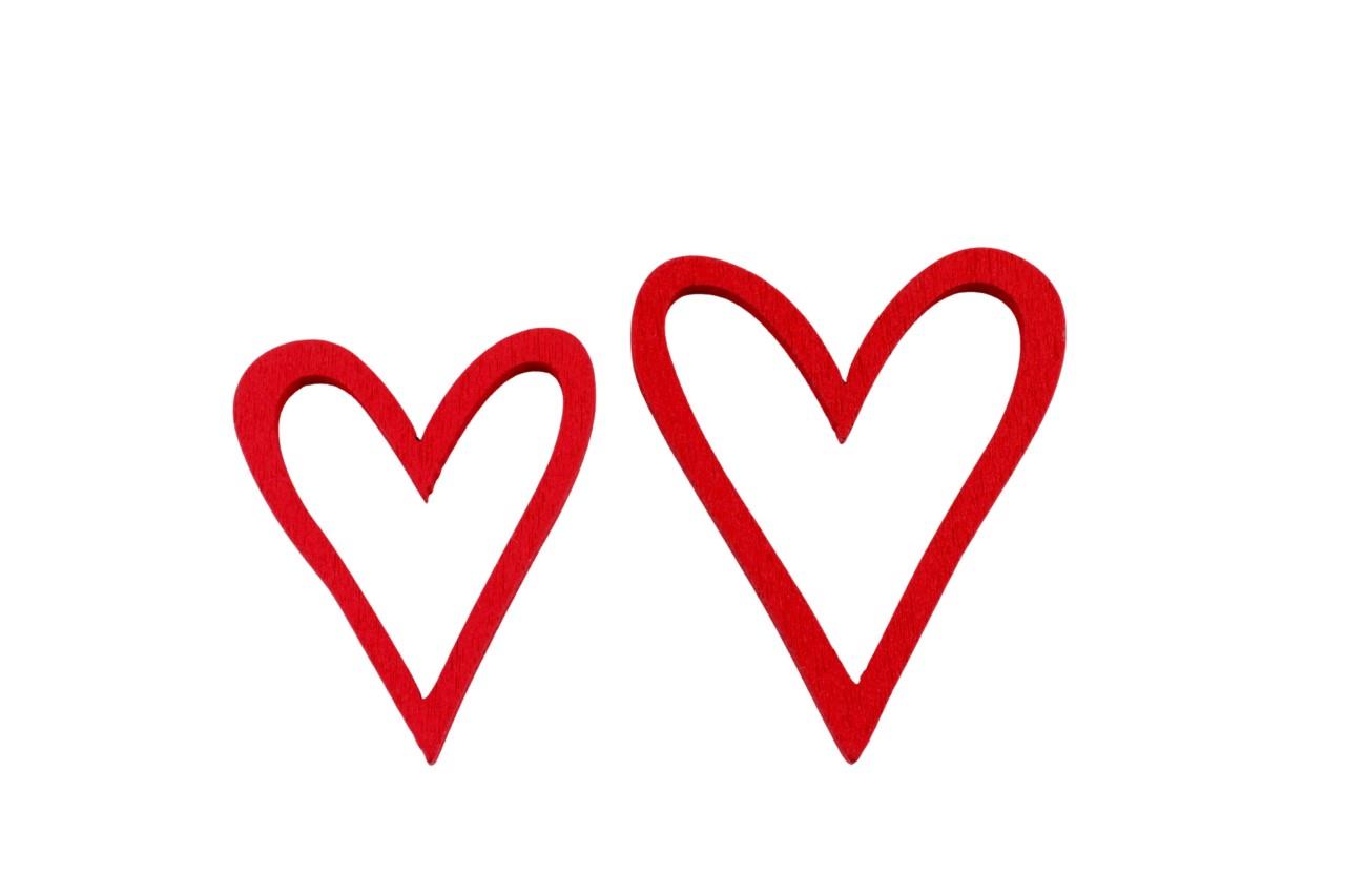 Streuer Herz Fino Holz rot 2fach sort 4,5+3,5 cm